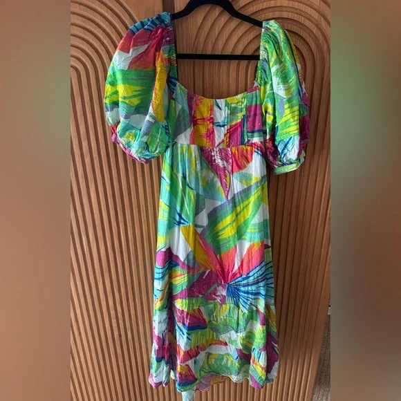 FARM Rio Colorful Puff Sleeve Dress - Picture 2 of 5